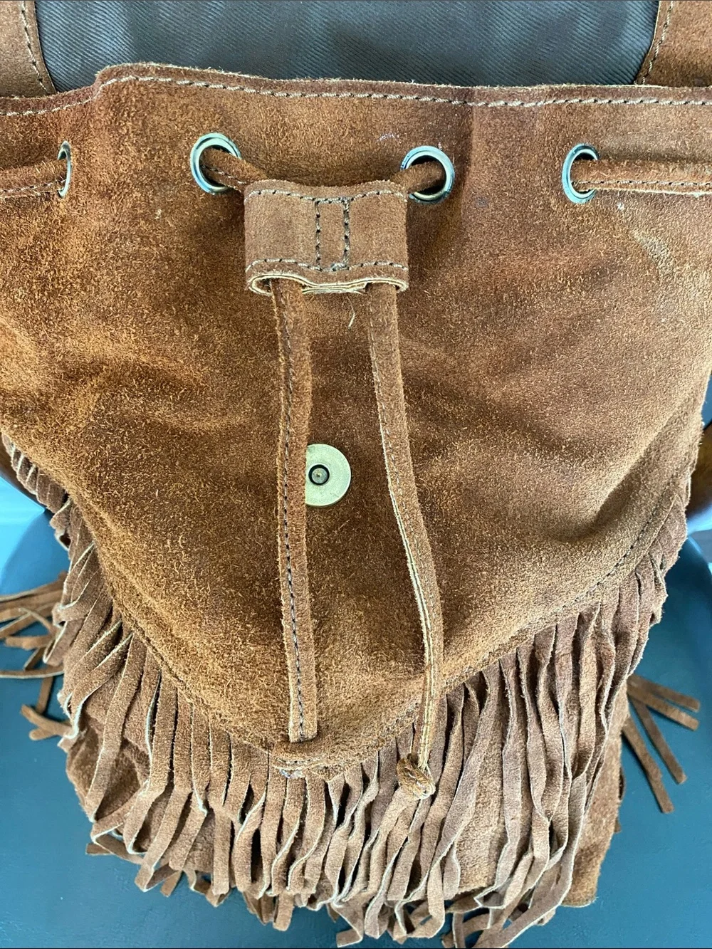 Sorpresa! Suede Fringe Rucksack Backpack Cowboy Ranch Western Genuine Leather
